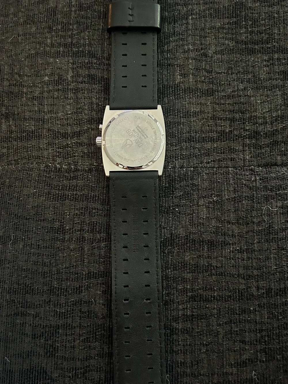 Nixon Black Leather Strap Watch with Black Dial